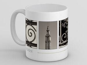 Taza de ceramica con fotoletras de gijón
