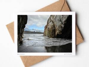 Postal Playa de Barayo, cueva