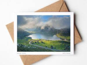 Postal Lago Enol, al atardecer